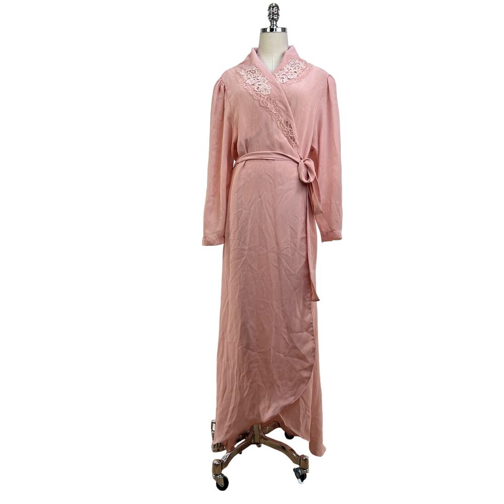 Victoria's Secret Long Pastel Pink Robe Vintage Gold Label